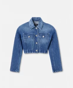 Best Sale Abgerundete Kurze Jeansjacke Damen Denim