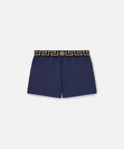 Cheap Badeshorts Mit Greca-Bordure Herren Strandkleidung