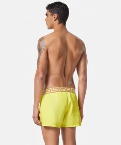 Clearance Badeshorts Mit Greca-Bordure Herren Strandkleidung