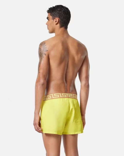 Clearance Badeshorts Mit Greca-Bordure Herren Strandkleidung