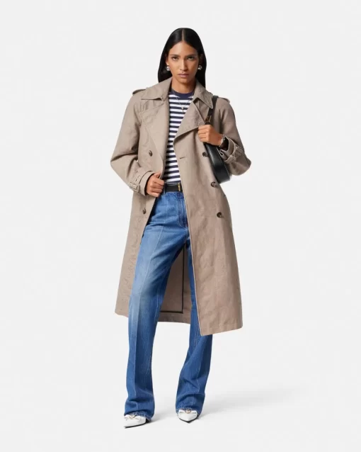 Shop Barocco Jacquard-Trenchcoat Damen Jacken & Mäntel