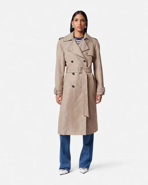 Shop Barocco Jacquard-Trenchcoat Damen Jacken & Mäntel