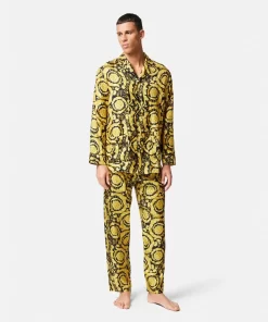 Fashion Barocco Pyjamahose Aus Seide Herren Loungewear