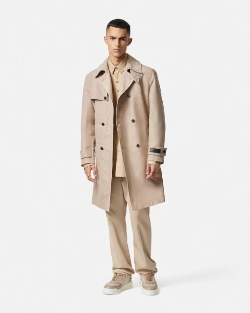 Clearance Barocco Trenchcoat Aus Jacquard Herren Jacken & Mäntel