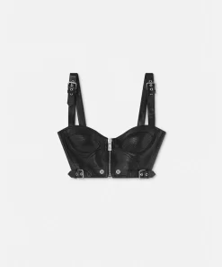 Cheap Biker Bralette-Top Aus Leder Damen Blusen & Tops