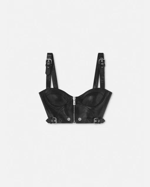 Cheap Biker Bralette-Top Aus Leder Damen Blusen & Tops