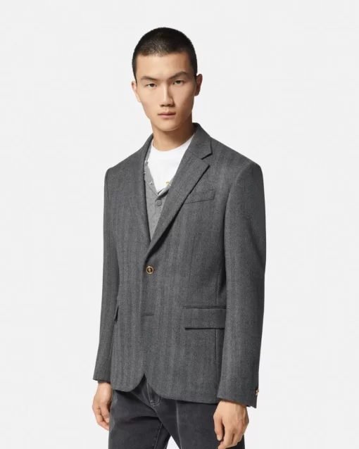 Best Sale Blazer Aus Kaschmir Mit Fischgratmuster Herren Blazer & Anzüge