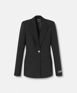 Outlet Einreihiger Barocco Jacquard-Wollblazer Damen Anzüge