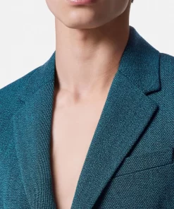 Best Sale Einreihiger Blazer Aus Mouline-Wolle Herren Blazer & Anzüge