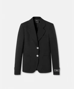 Outlet Einreihiger Blazer Mit Kroko-Jacquard-Muster Damen Anzüge