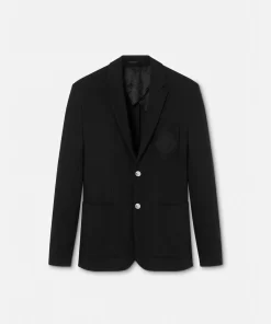 Best Sale Einreihiger Blazer Mit Medusa Badge-Stickerei Herren Jacken & Mäntel