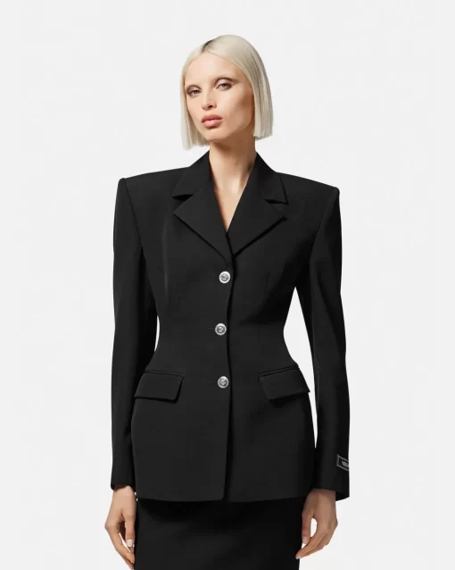 Sale Einreihiger Blazer Mit Sanduhr-Silhouette Damen Anzüge