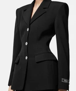 Sale Einreihiger Blazer Mit Sanduhr-Silhouette Damen Anzüge