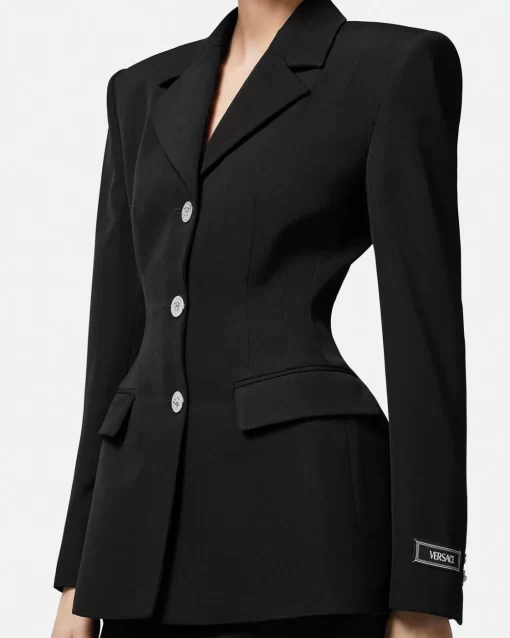 Sale Einreihiger Blazer Mit Sanduhr-Silhouette Damen Anzüge