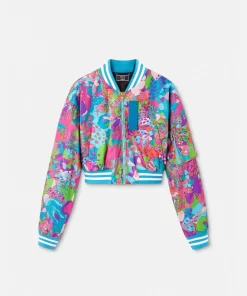 New Floral Summer Crop-Bomberjacke Damen Jacken & Mäntel