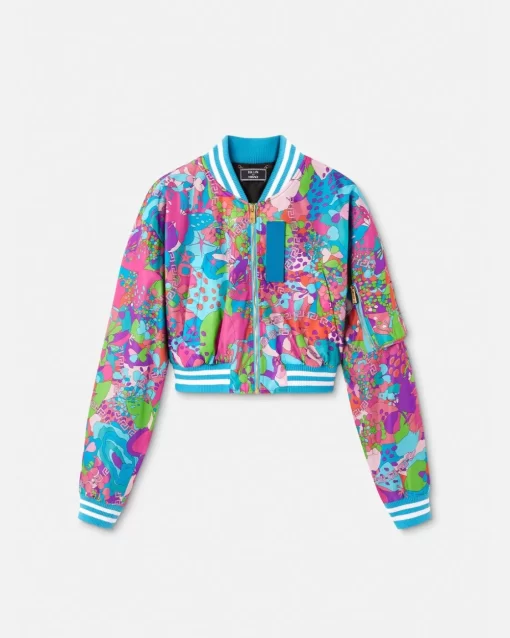 New Floral Summer Crop-Bomberjacke Damen Jacken & Mäntel