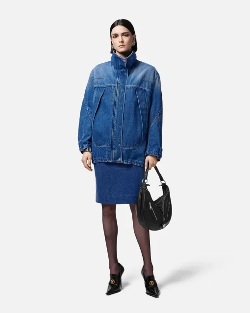 Cheap Kokon-Parka Aus Denim Damen Denim