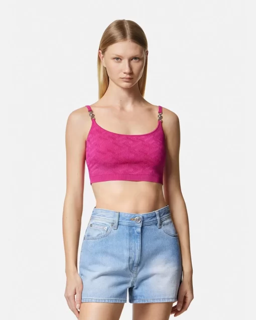 Shop La Greca Medusa '95 Strick-Crop-Top Damen Strick