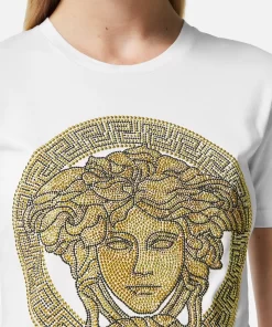 Online La Medusa T-Shirt Mit Kristallen Damen T-Shirts & Sweatshirts