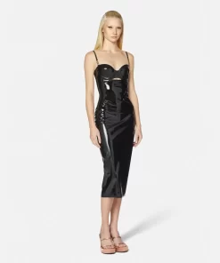 Sale Medusa '95 Latex-Midikleid Damen Kleider