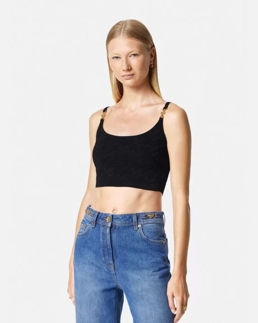 Clearance Medusa '95 Strick-Crop-Top Damen Strick