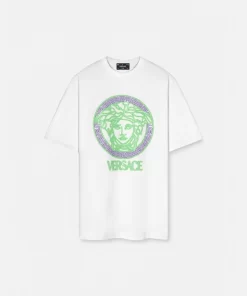 Cheap Medusa Logo T-Shirt Im Used-Look Damen T-Shirts & Sweatshirts