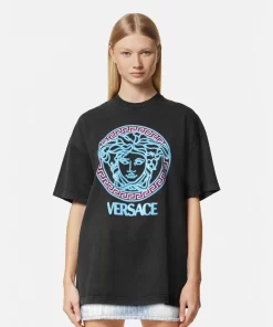 Shop Medusa Logo T-Shirt Im Used-Look Damen T-Shirts & Sweatshirts