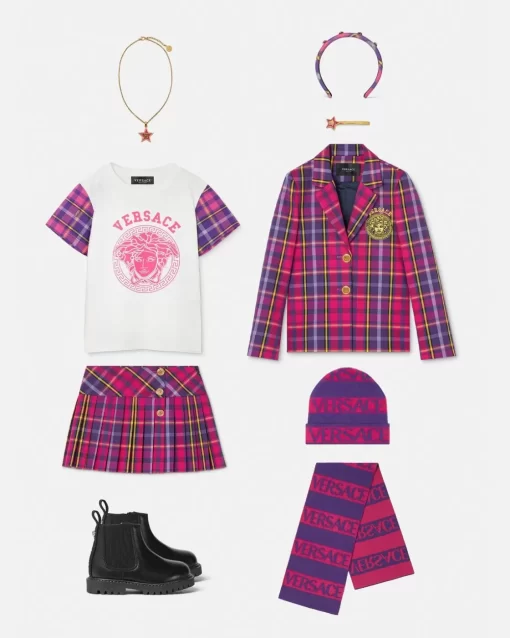 Online Medusa Tartan Kids T-Shirt Kinder Bekleidung