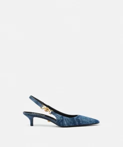 Best Niedrige Barocco Slingback-Jeanspumps Damen Pumps