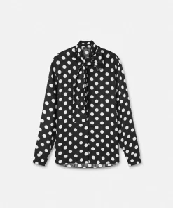 Outlet Polka Dot Hemd Mit Schalkragen Damen Blusen & Tops