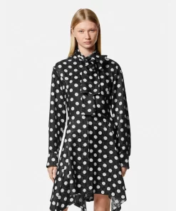 Clearance Polka Dot Hemdkleid Damen Kleider