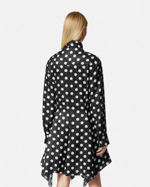 Clearance Polka Dot Hemdkleid Damen Kleider