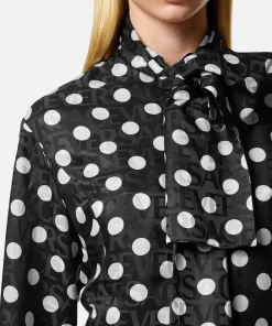 Clearance Polka Dot Hemdkleid Damen Kleider