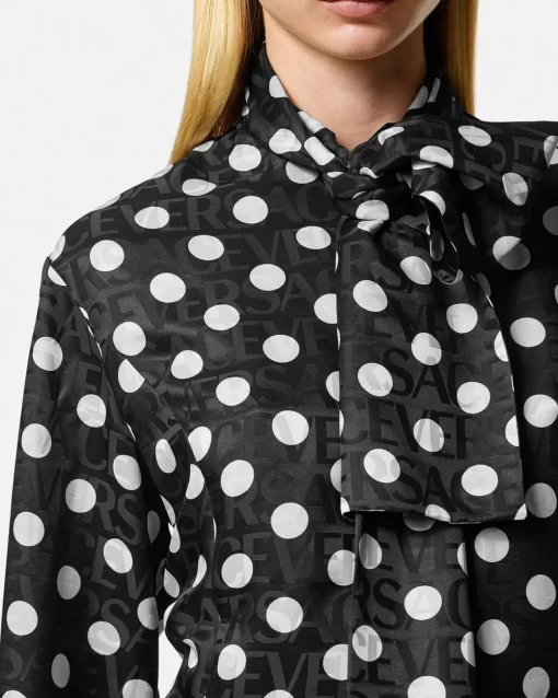 Clearance Polka Dot Hemdkleid Damen Kleider