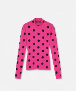 New Polka Dot Rollkragenpullover Damen Strick