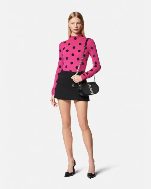 New Polka Dot Rollkragenpullover Damen Strick