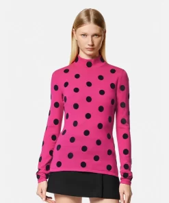 New Polka Dot Rollkragenpullover Damen Strick