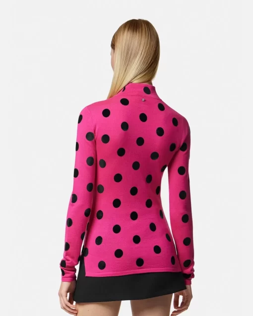 New Polka Dot Rollkragenpullover Damen Strick