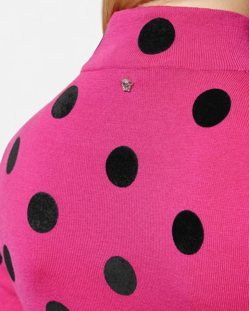 New Polka Dot Rollkragenpullover Damen Strick