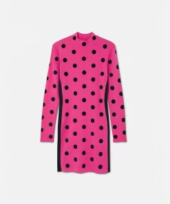 Shop Polka Dot Strick-Midikleid Mit Rollkragen Damen Strick