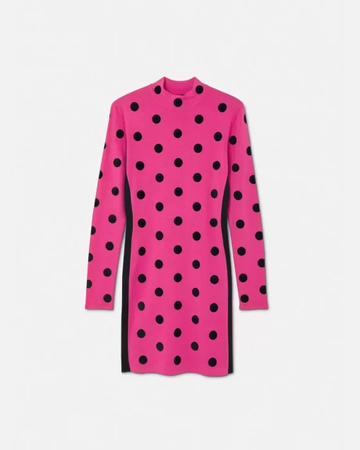 Shop Polka Dot Strick-Midikleid Mit Rollkragen Damen Strick