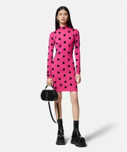 Shop Polka Dot Strick-Midikleid Mit Rollkragen Damen Strick