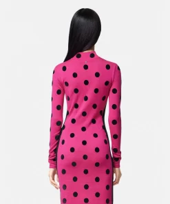 Shop Polka Dot Strick-Midikleid Mit Rollkragen Damen Strick