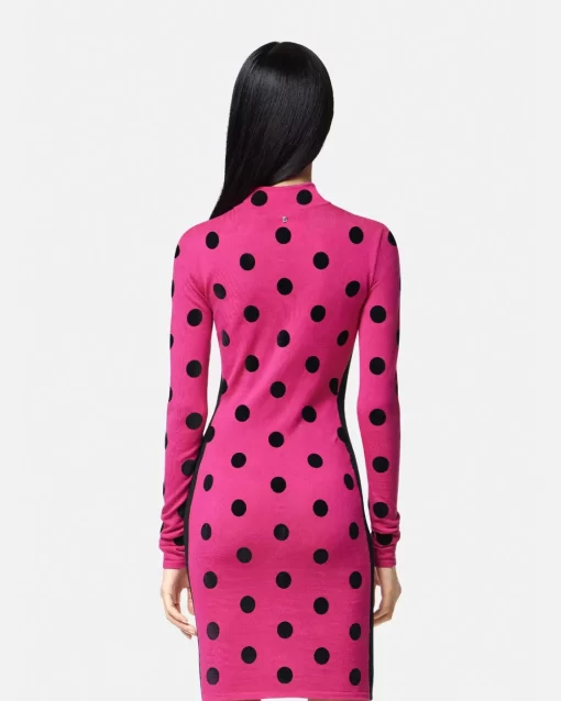 Shop Polka Dot Strick-Midikleid Mit Rollkragen Damen Strick