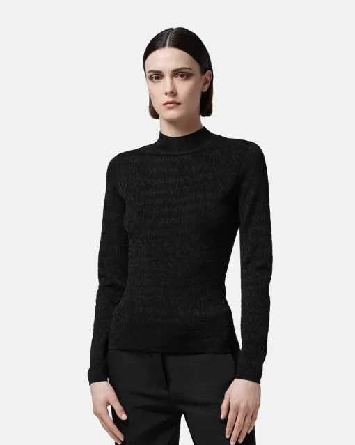 Shop Strickpullover In Kroko-Optik Damen Strick