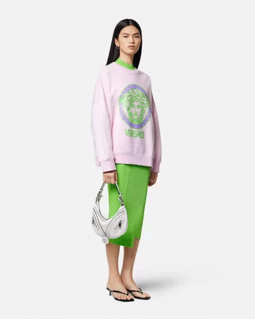 Shop Sweatshirt Im Used-Look Mit Medusa-Logo Damen T-Shirts & Sweatshirts