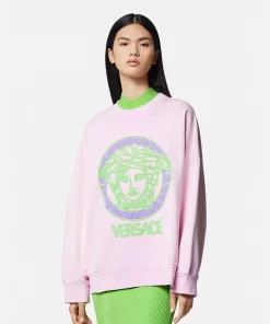 Shop Sweatshirt Im Used-Look Mit Medusa-Logo Damen T-Shirts & Sweatshirts