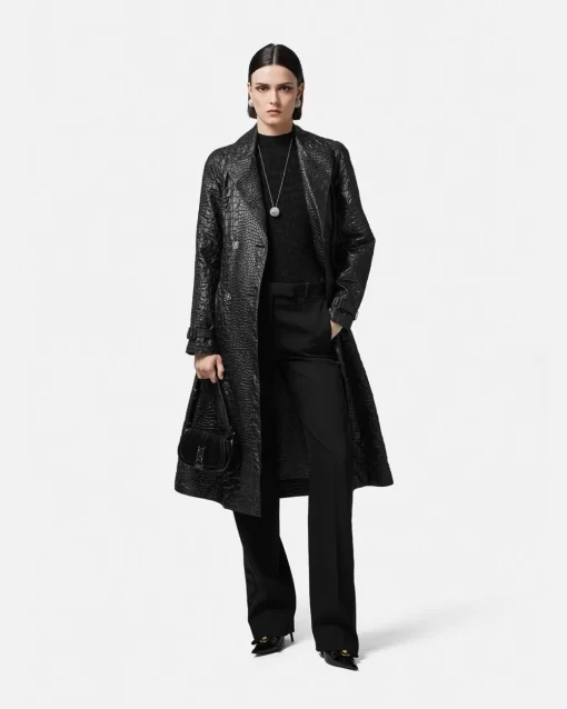 Shop Trenchcoat Aus Cloquet In Kroko-Lack Damen Jacken & Mäntel