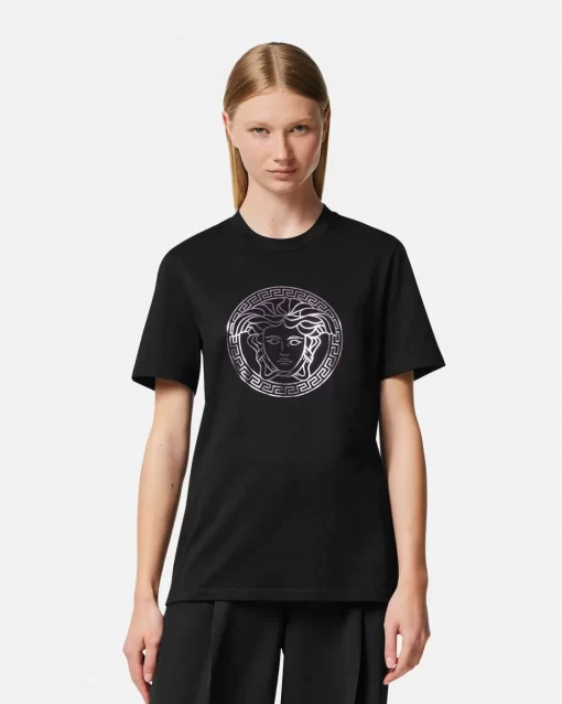 Fashion T-Shirt Mit Medusa-Motiv Damen T-Shirts & Sweatshirts