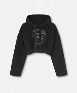 Sale Verzierter Medusa Crop-Hoodie Damen T-Shirts & Sweatshirts